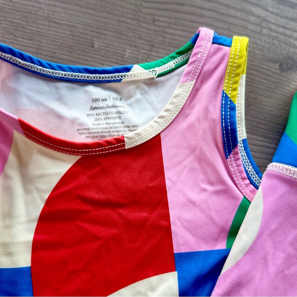 Hanna Andersson l Colorful Geometric Girl’s Tank Top and Shorts Set l Size :4 - Picture 2 of 9